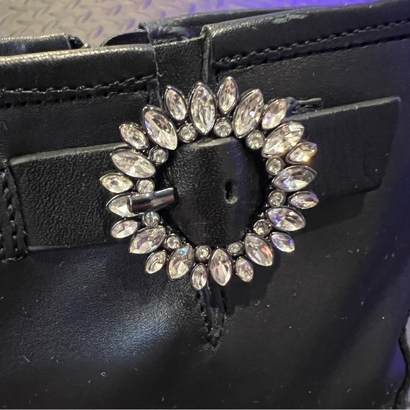 Michael Kors Viola Embellished Leather Moto Boots - Picture 8 of 9